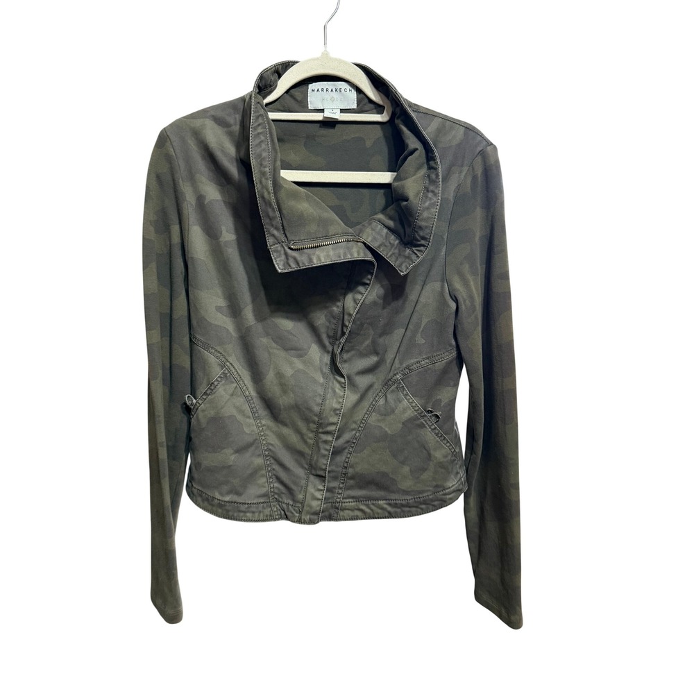 MARRAKECH Camouflage‎ Asymmetrical Zip Jacket Sz S
